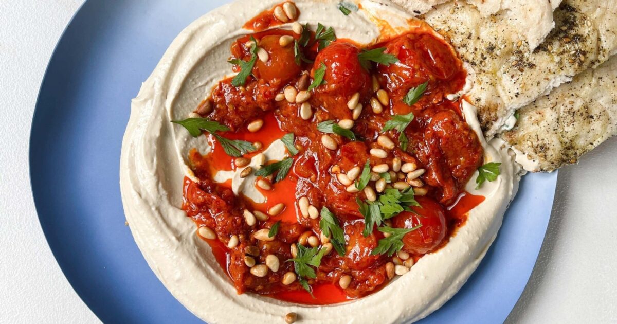 Mob — Creamy Hummus with Harissa Tomatoes