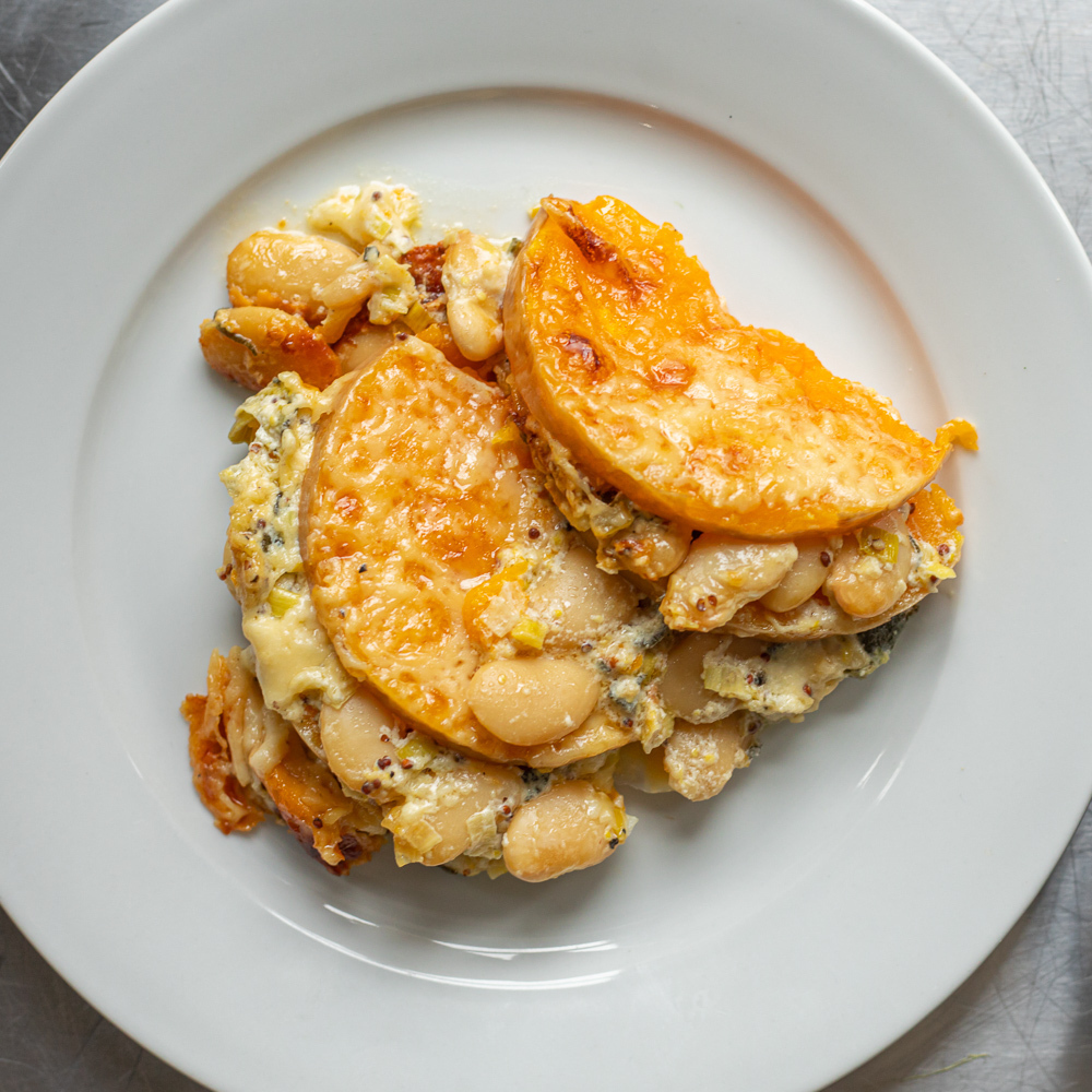 image of Cheesy Butternut Squash Gratin recipe by Mob