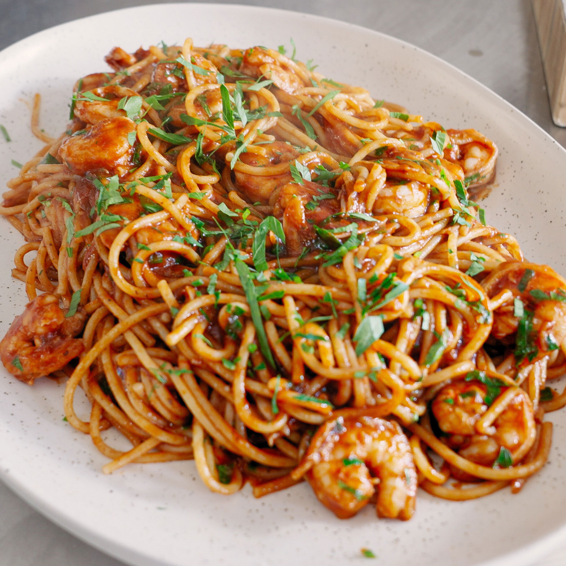 Saucy Prawn Pasta-image