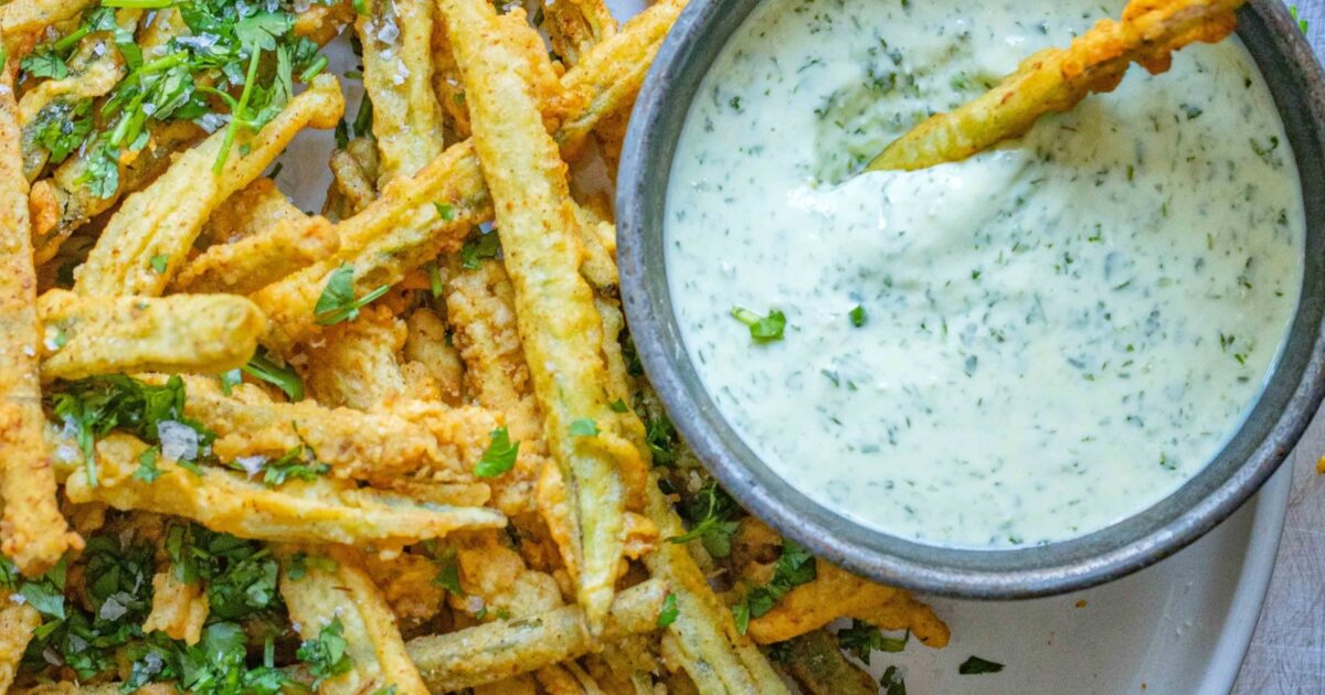 Crispy Okra Fries With Green Chutney | Mob