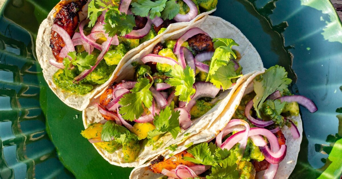 Mob — Prawn Tacos With Mango Coriander Salsa