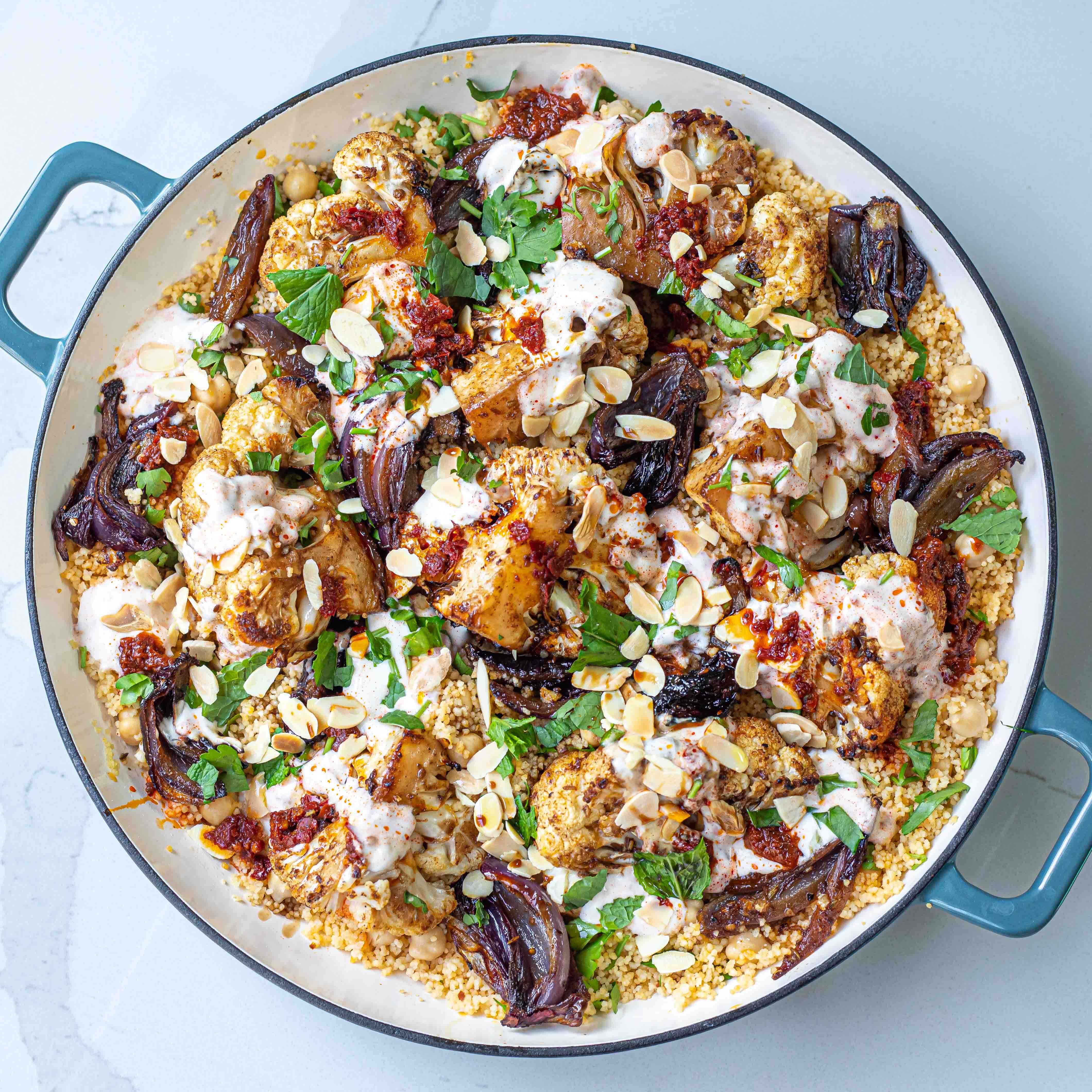 Moroccan Spiced Cauliflower & Couscous With Harissa Spiked Yoghurt-image