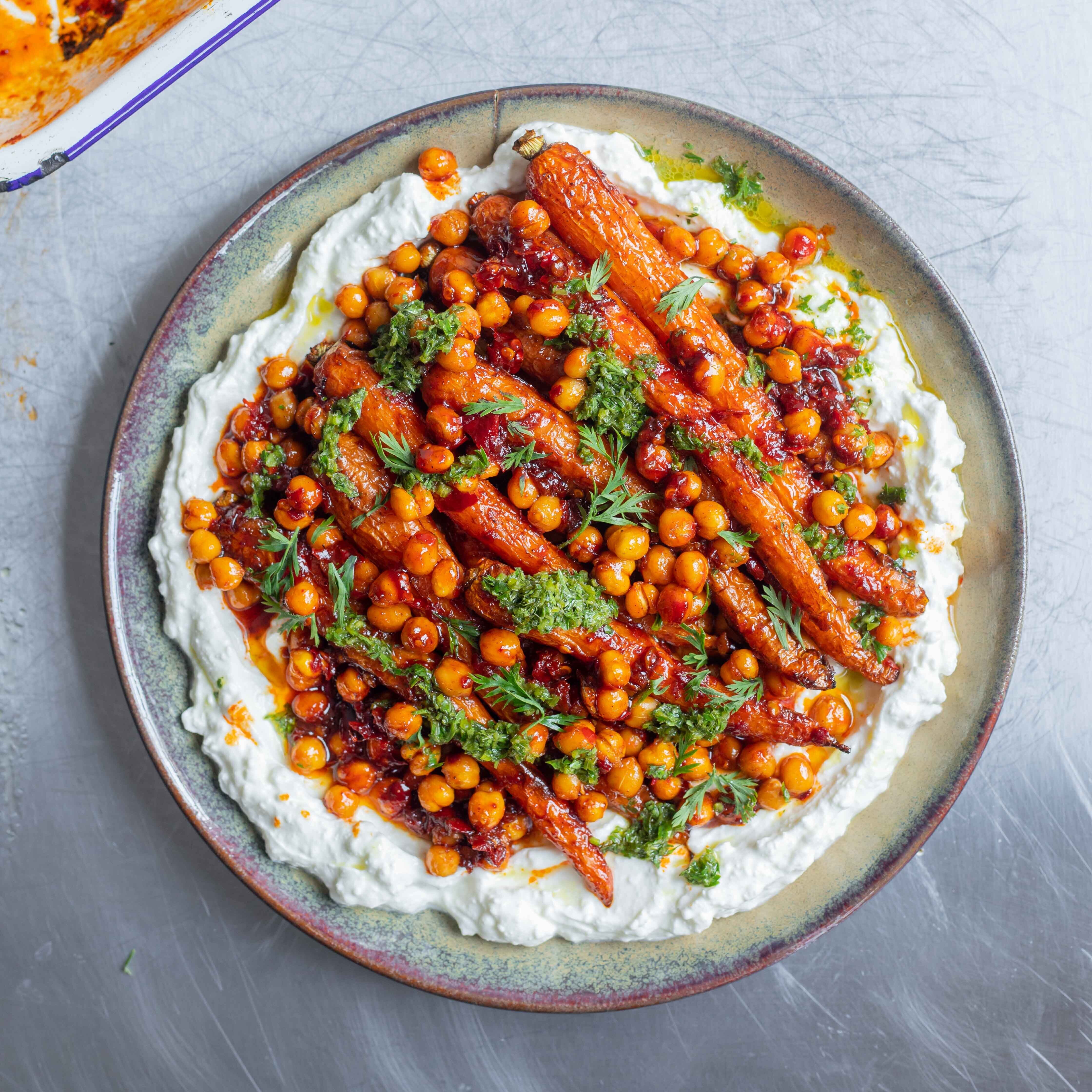 Honey Harissa Carrots With Whipped Feta-image