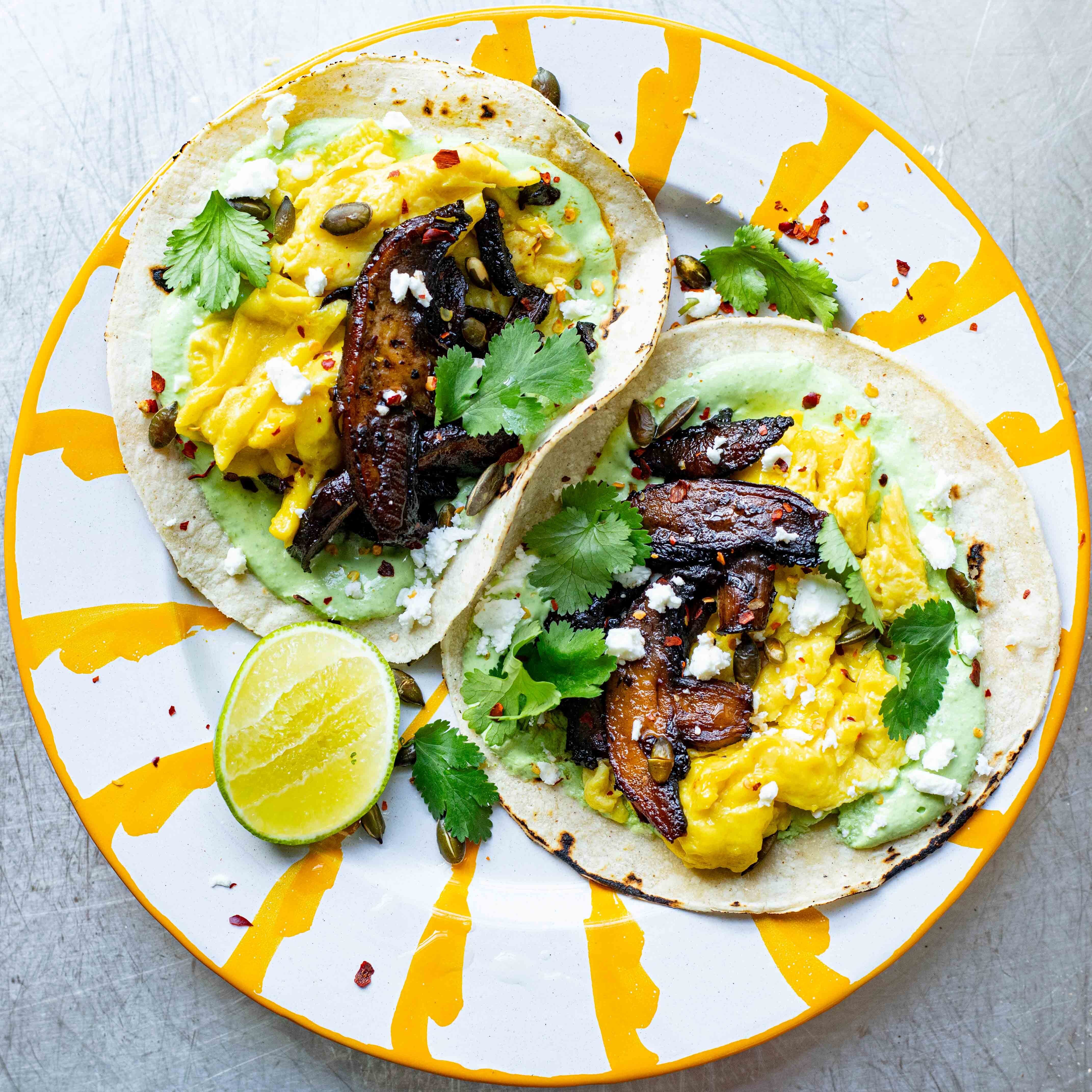 Chipotle Mushroom & Egg Breakfast Tacos-image