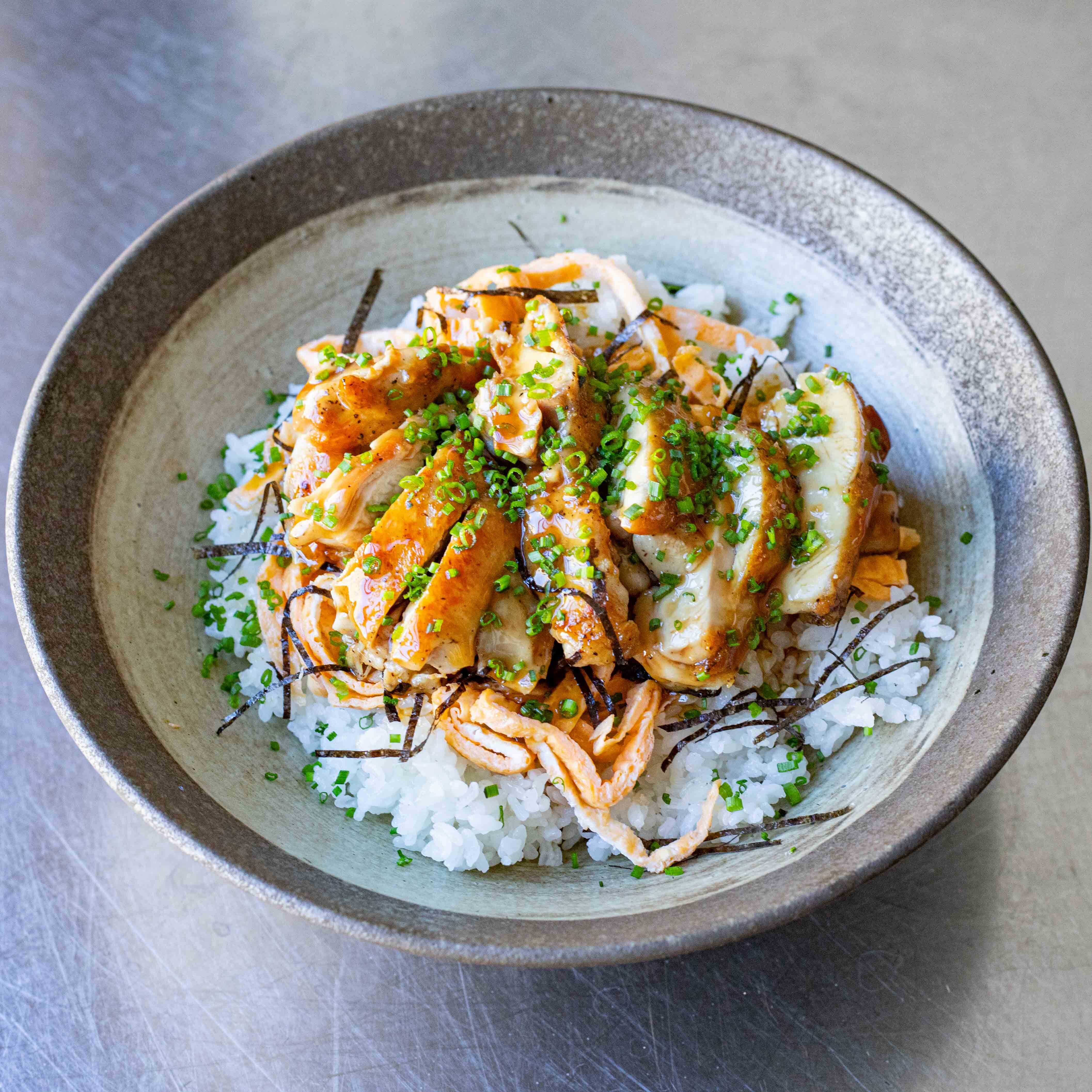 Teriyaki Glazed Chicken & Chive Rice Bowl | Mob