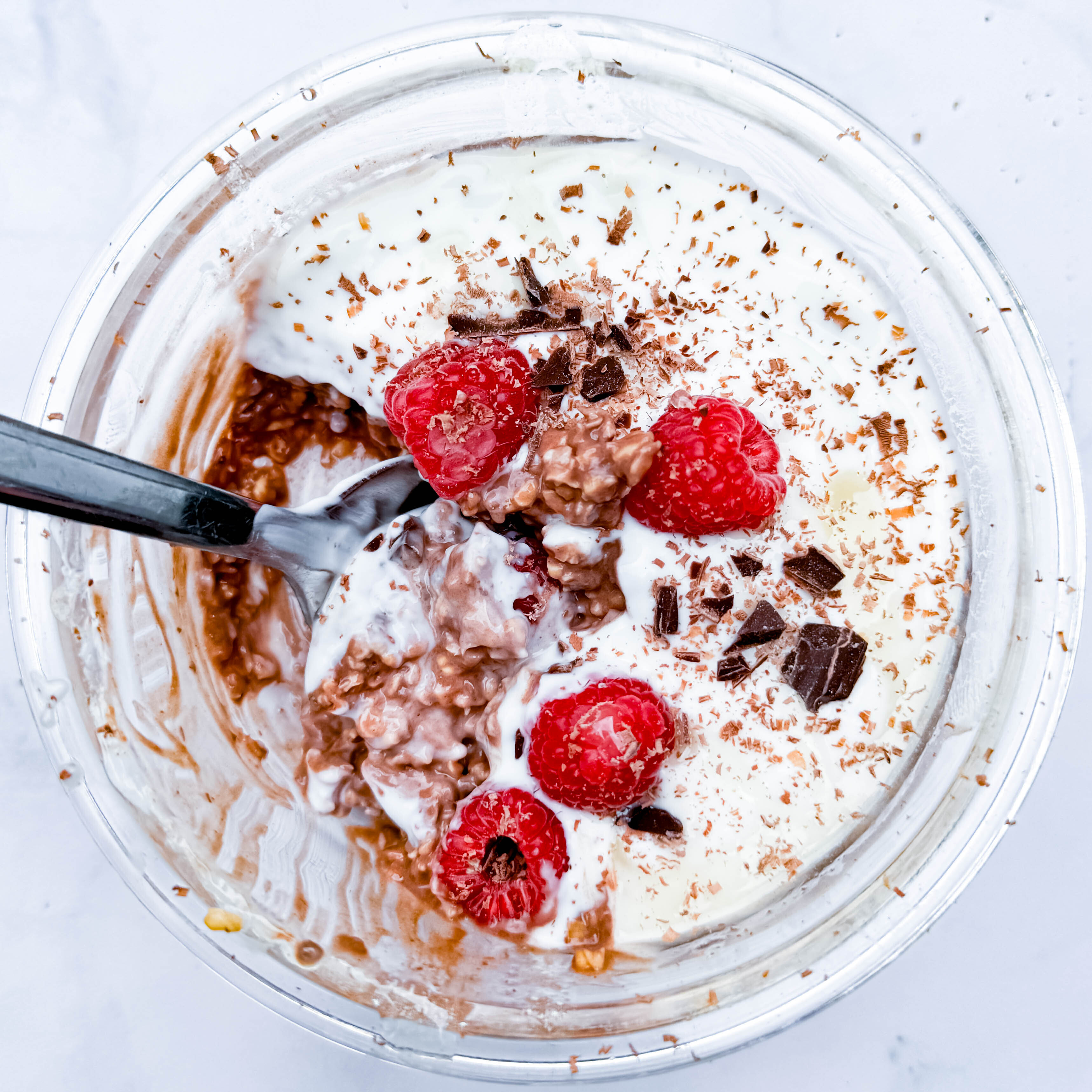 Chocolate & Raspberry Protein Overnight Oats-image