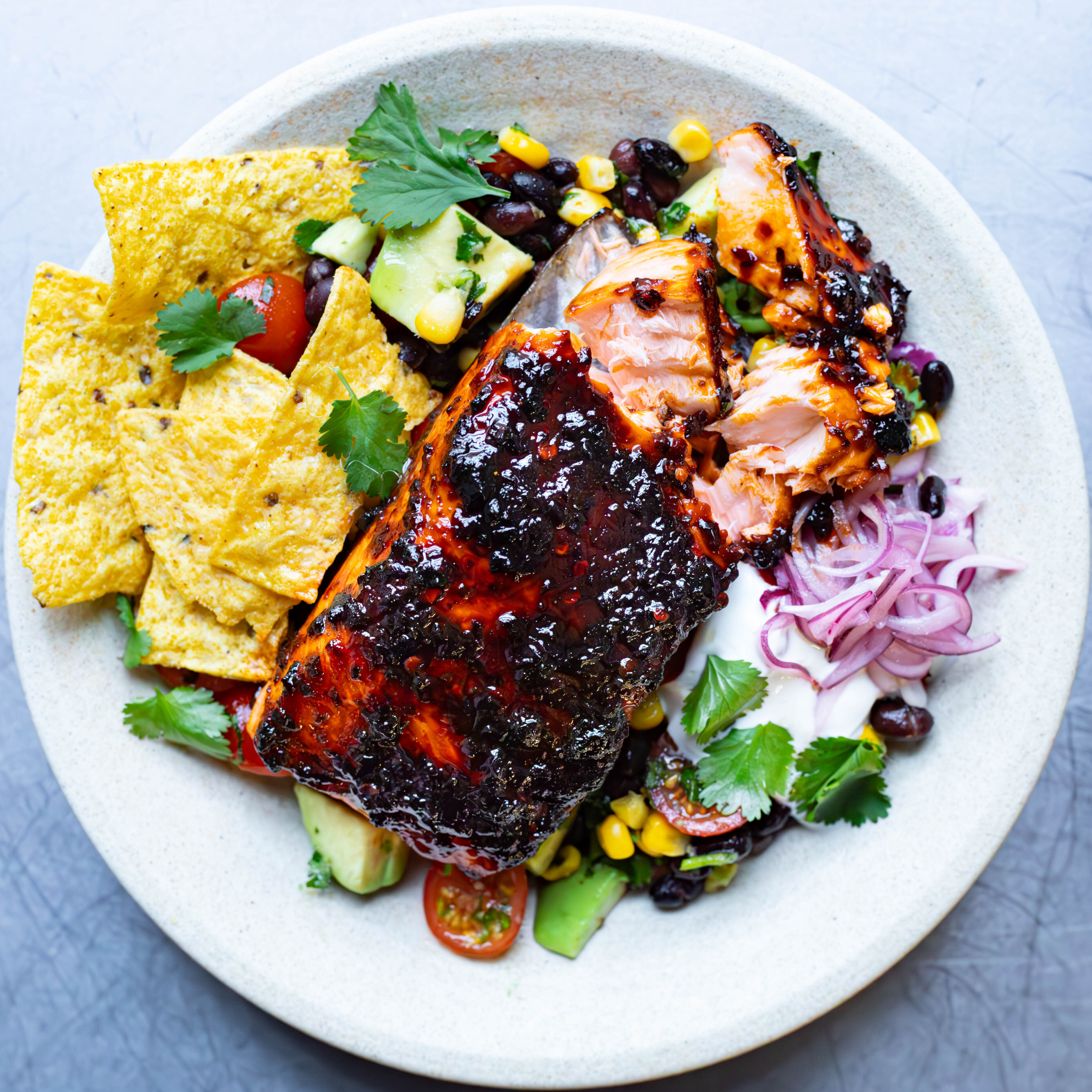 Honey Chipotle Air Fryer Salmon Bowl-image