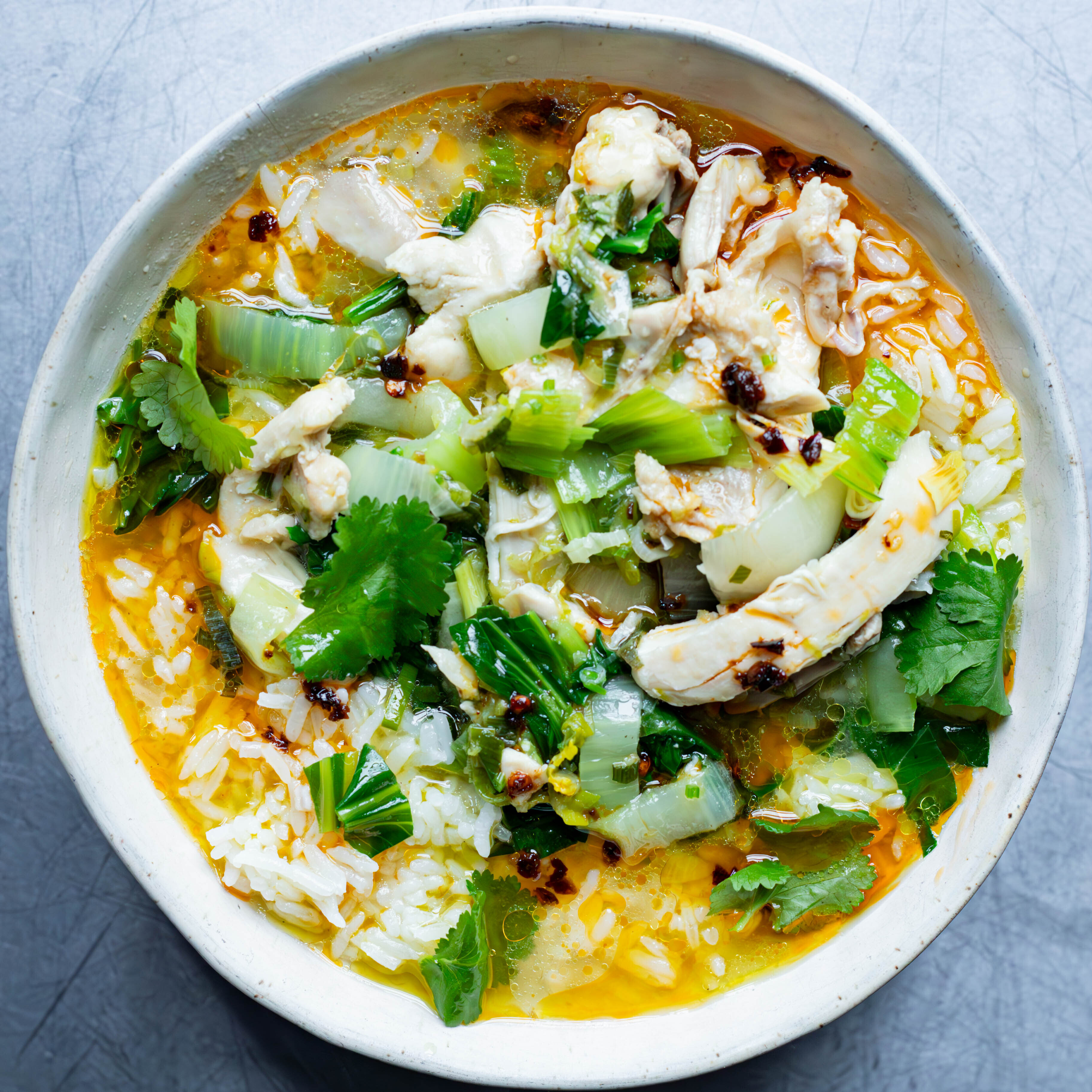 Shredded Chicken & Warming Spring Onion Brothy Rice-image