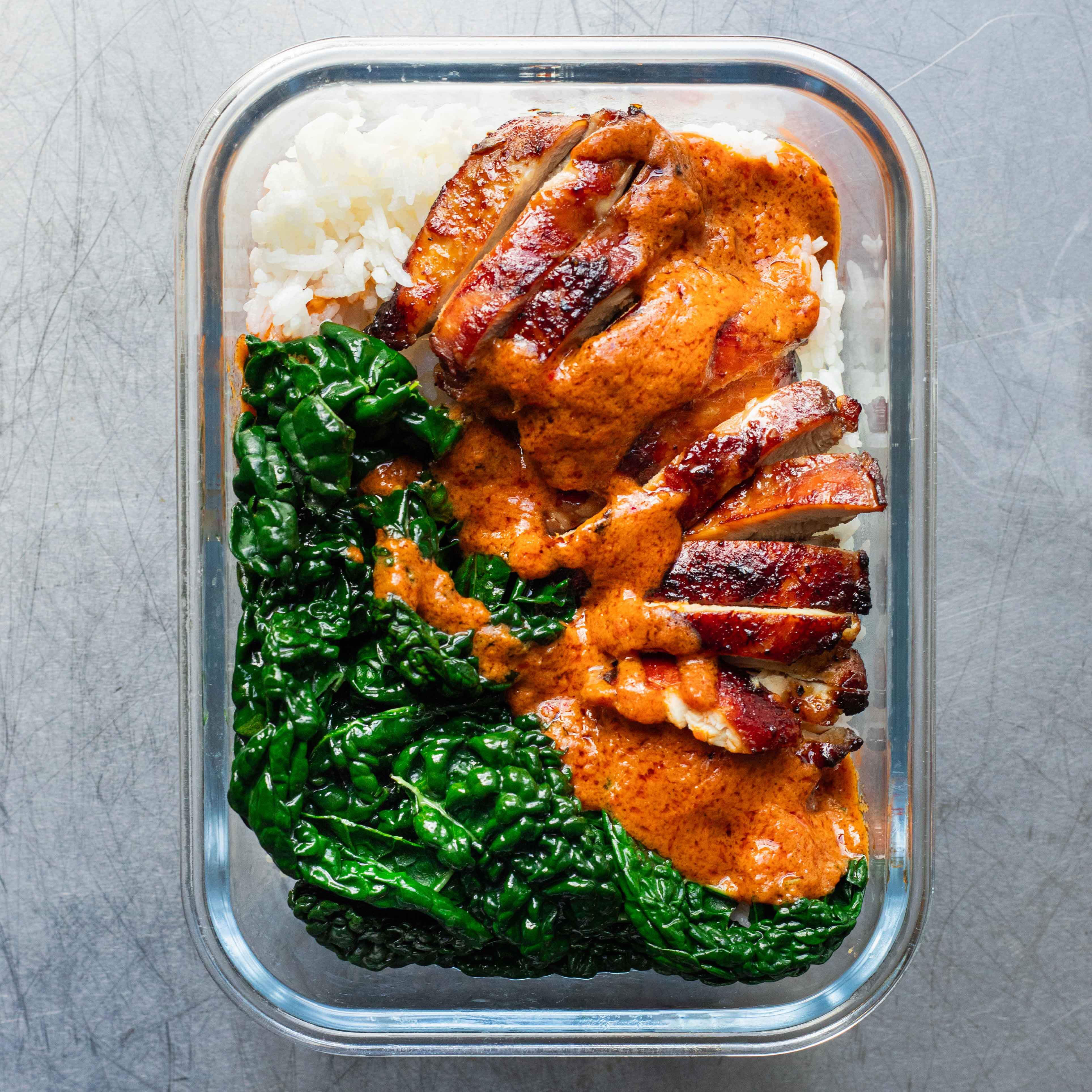 Lunch Box: Chicken & Rice with Peanut Curry Sauce-image