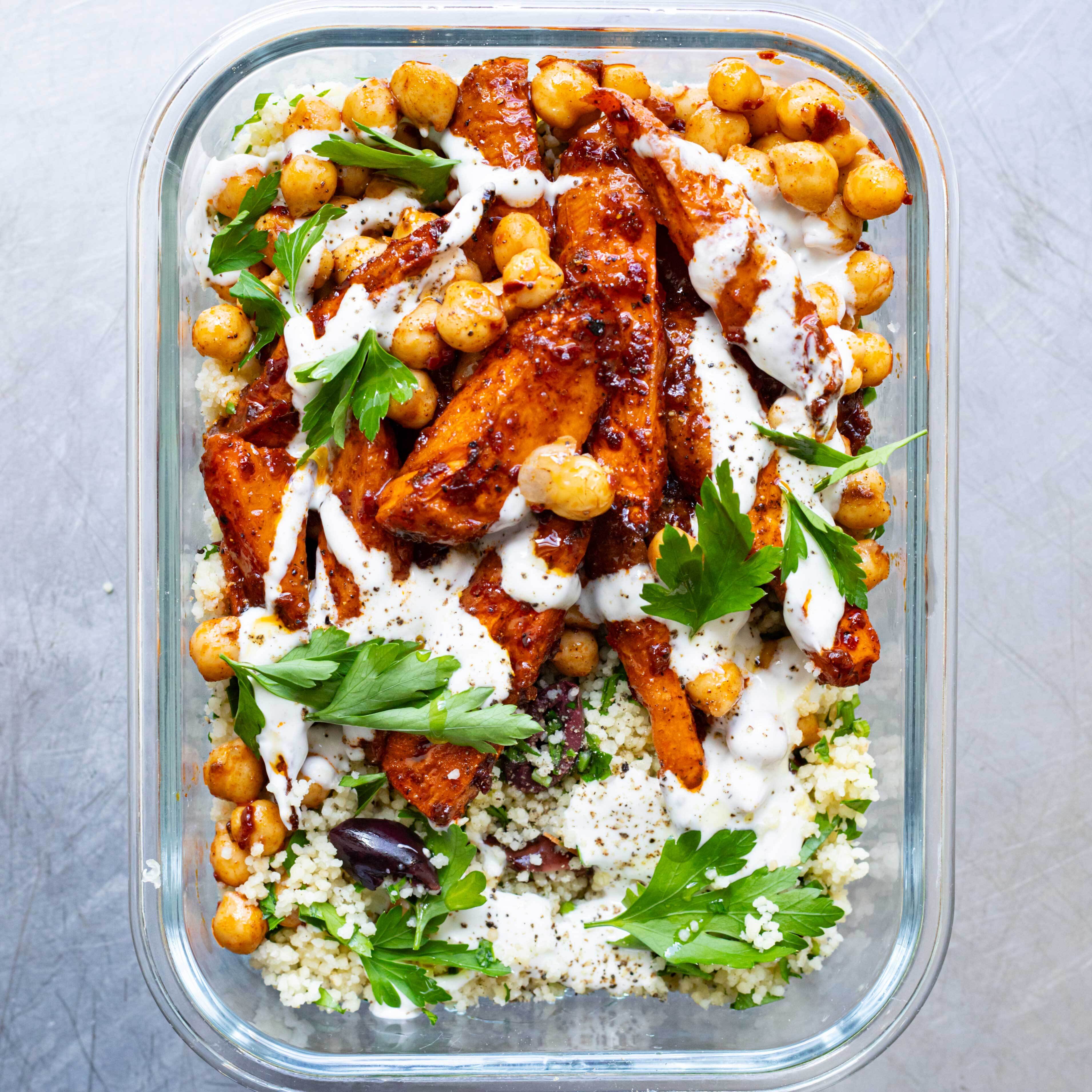Lunch Box: Honey Harissa Carrot Couscous with Feta Dressing-image