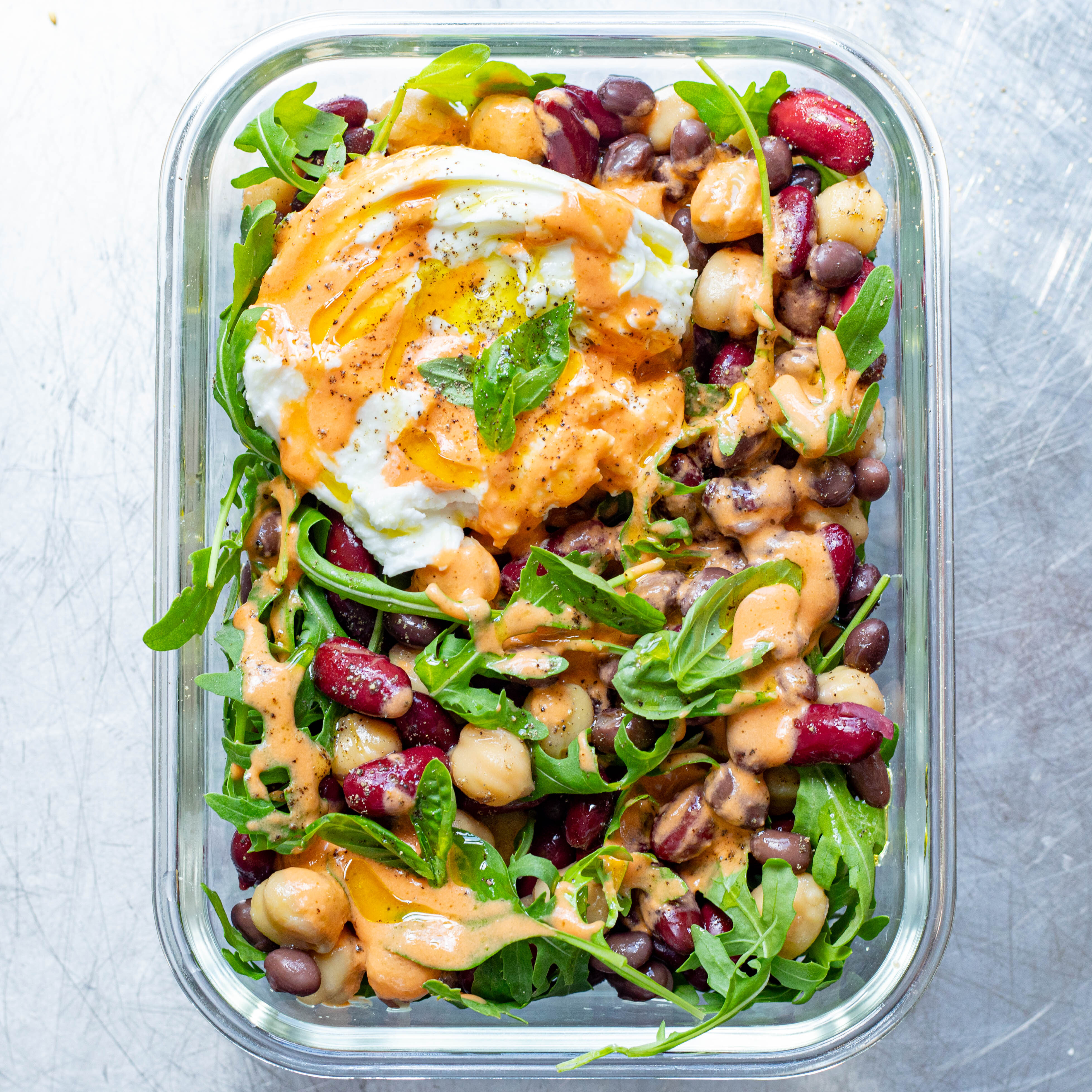Dense Bean Salad with Tomato & Basil Vinaigrette-image