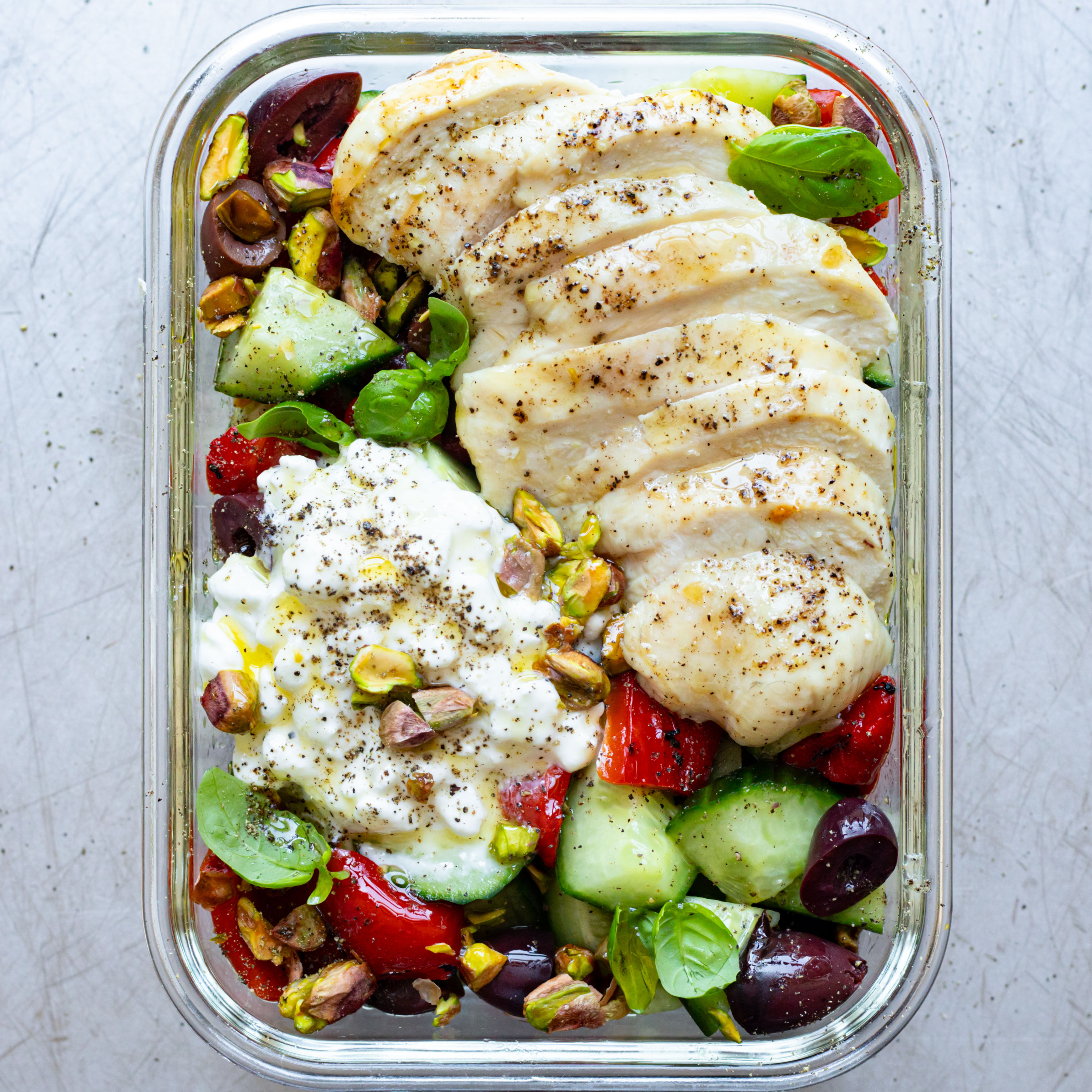 Lunch Box: Chicken, Pepper & Cucumber Chopped Salad-image