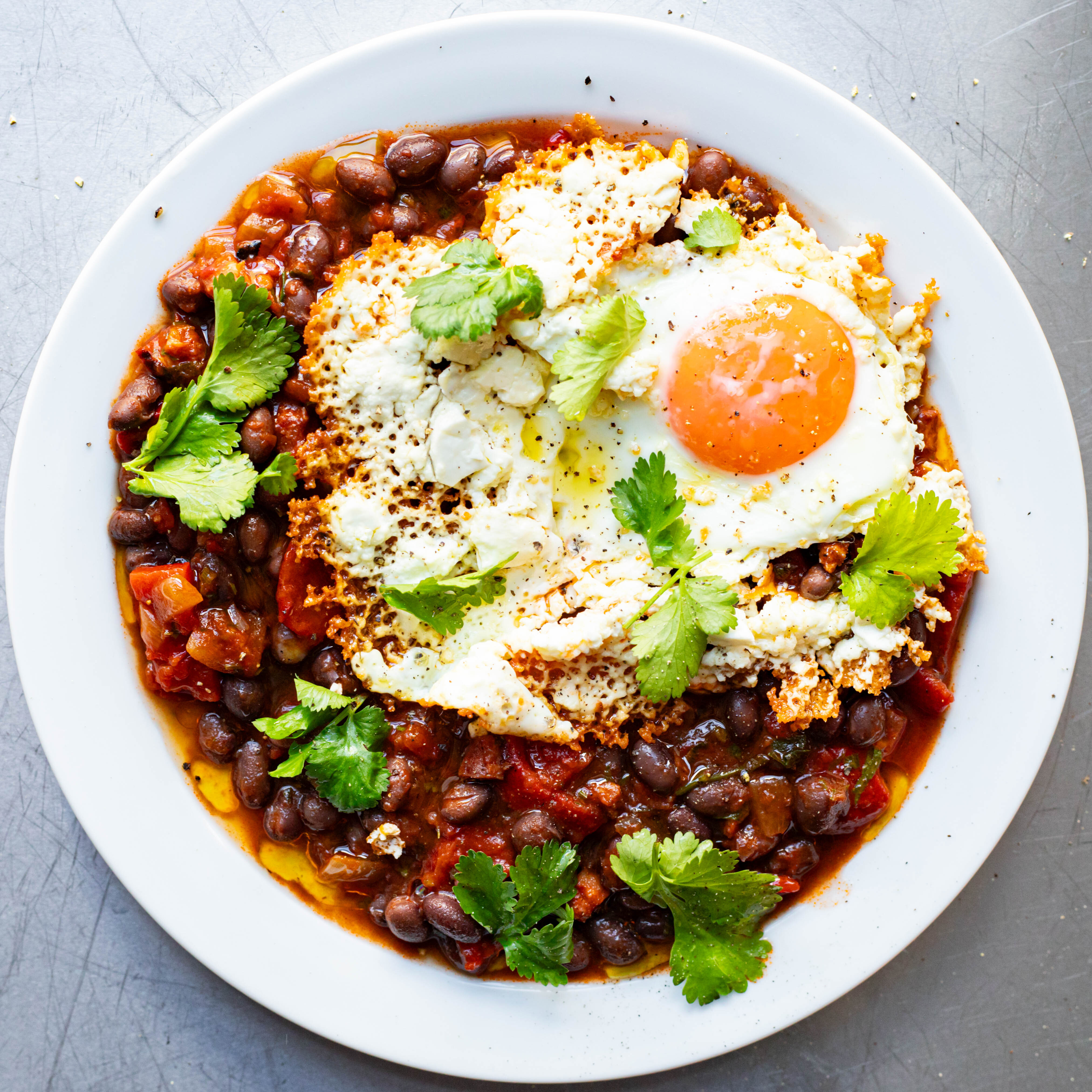 Smoky Chorizo Black Beans & Feta Fried Eggs-image