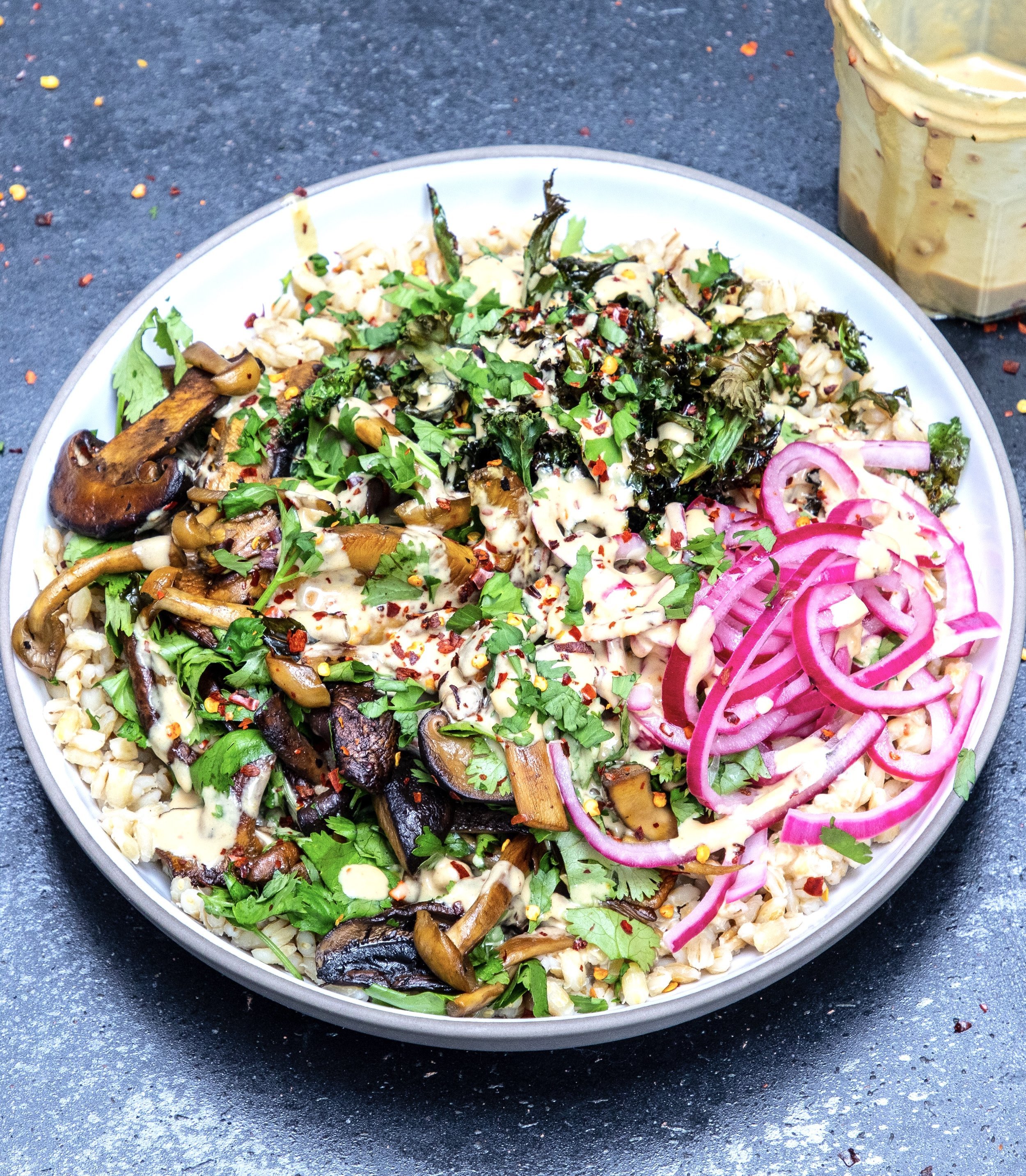 image of Mushroom Miso Barley Bowl recipe by Mob